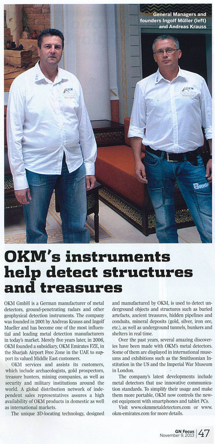 OKM instruments help detect structures and treasures